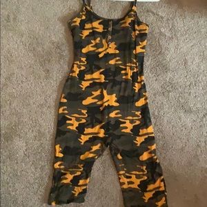 Camo Romper - Mustard